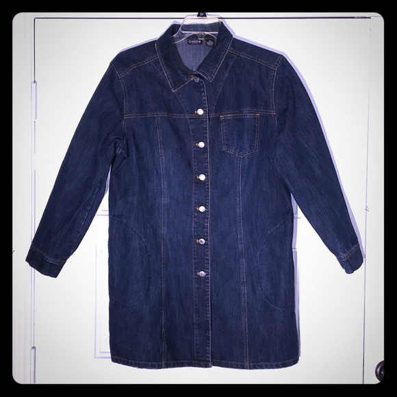 chicos elongated denim jacket
